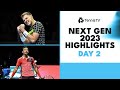 Fils & Cobolli Lock Horns, Medjedovic vs Van Assche & More Feature | Next Gen 2023 Day 2 Highlights