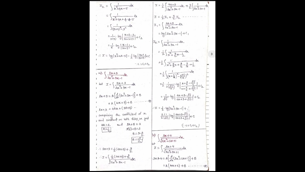 Class 12th Mathematics Integration NOTES #maths #notes #shortvideo