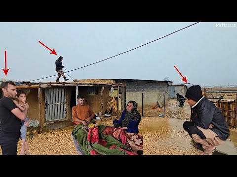 Rain & Thunderstorm at Hassan Family Farm: Securing Nomadic Houses & Traditional Life 