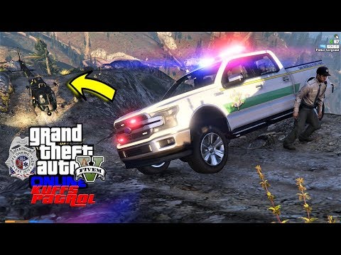 GTA 5 Mod KUFFS FiveM Police Roleplay #344 Park Ranger Helicopter Rescue
