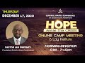 Morning Devotion Dr Ian Sweeney 12 17 2020 CJC Camp Meeting Lay Institute