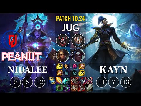 LGD Peanut Nidalee vs Kayn Jungle - KR Patch 10.24
