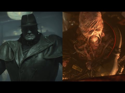 Resident Evil Remake 2-3: All Mr. X [T-00] & Nemesis Cutscenes | PS4 Pro