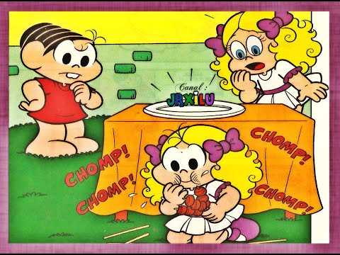 Magali em Tem penetra no churrasco - gibis Quadrinhos Turma da Mônica