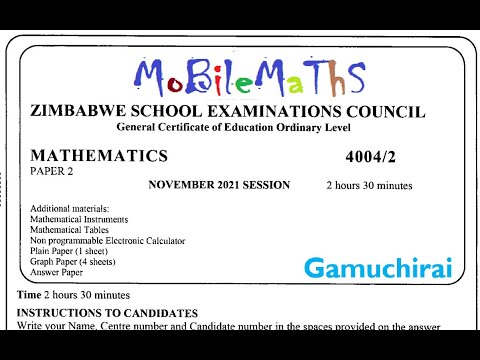 ZIMSEC - MATHS NOVEMBER 2021 : P2