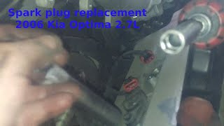 Spark plug replacement 2006 Kia Optima V6 2.7L intake manifold removal