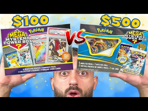$100 Vs $500 Mega Mystery Pokemon Box