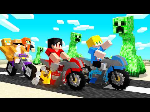 We took the Greatest Motorcycle Trip with Friends in Minecraft!