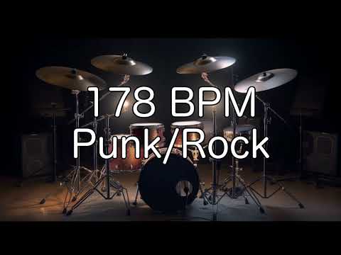 Punk/Rock Groove: 178 BPM Drum Beat for Musicians
