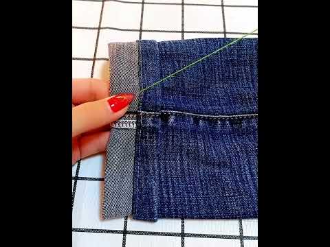 Jeans are too long at the hem, shorten it with this sewing method