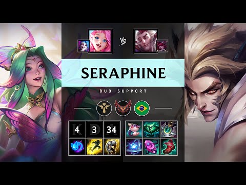 Seraphine Support vs Rakan: Killing spree - BR Grandmaster Patch 14.24