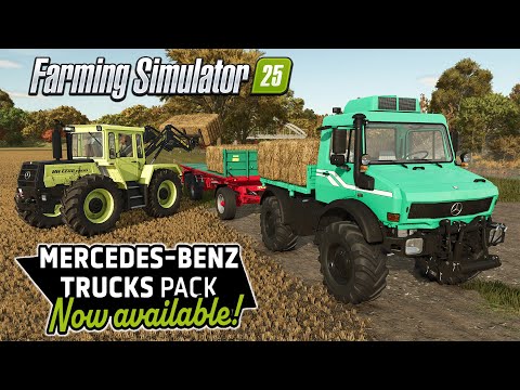 MOD PACK REVIEW!! OUT NOW!!! MERCEDES-BENZ ‘TRUCKS PACK’ DLC!  Farming Simulator 25