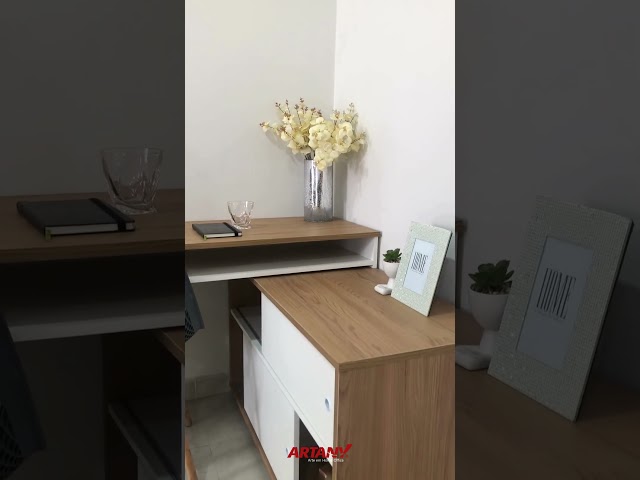 Mesa Escrivaninha Home Office 2 Portas Flex Olmo/Branco - Artany