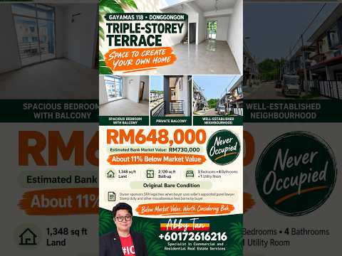 Gayamas 118 | Triple Storey | Bare Condition | Below Market Value, Worth Considering Bah video