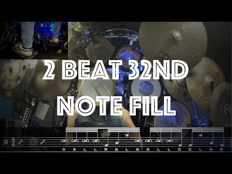 TRY THIS 2 BEAT 32nd NOTE DRUM FILL | quick drum lesson