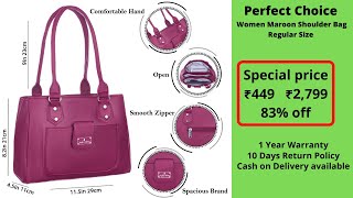 Download the video "Perfect Choice Women Maroon Shoulder Bag - Regular Size"