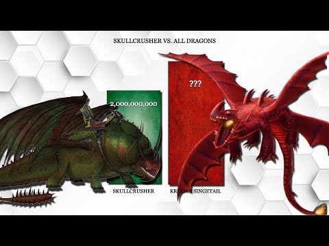 Rumblehorn Skullcrusher vs. All Dragons (Power levels) | How to train your Dragon