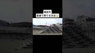 階段を最速で降りる方法🤯 #パルクール #parkour #前宙 #frontflip