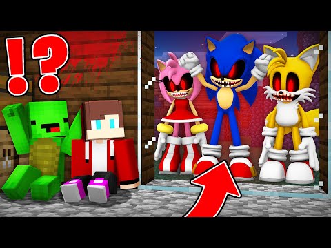 Sonic.EXE vs Amy Rose and Tails in Minecraft Maizen