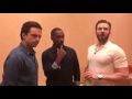 Chris Evans Sebastian Stan Anthony Mackie Push Up Challenge Issued To Team Iron Man