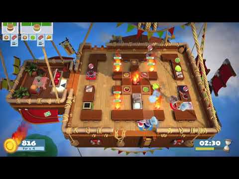 Overcooked 2  Lvl 5-2 - 2 players - Score: 2144