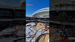 Check out the stunning Pavilion Pool on Cunard's brand new cruise ship Queen Anne #cruise #pool