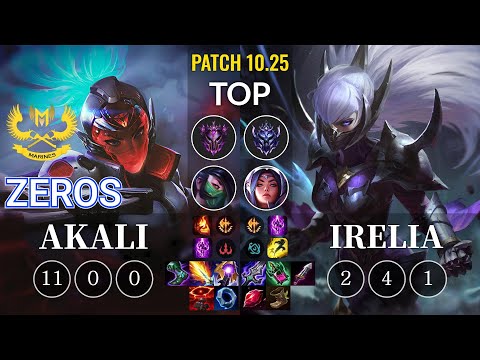 GAM Zeros Akali vs Irelia Top - KR Patch 10.25