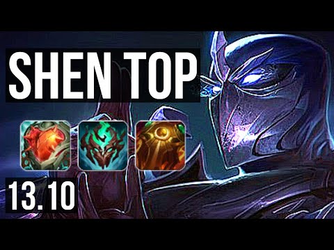 SHEN vs RUMBLE (TOP) | 2/0/10, 2100+ games, 1.5M mastery, Rank 9 Shen | KR Grandmaster | 13.10