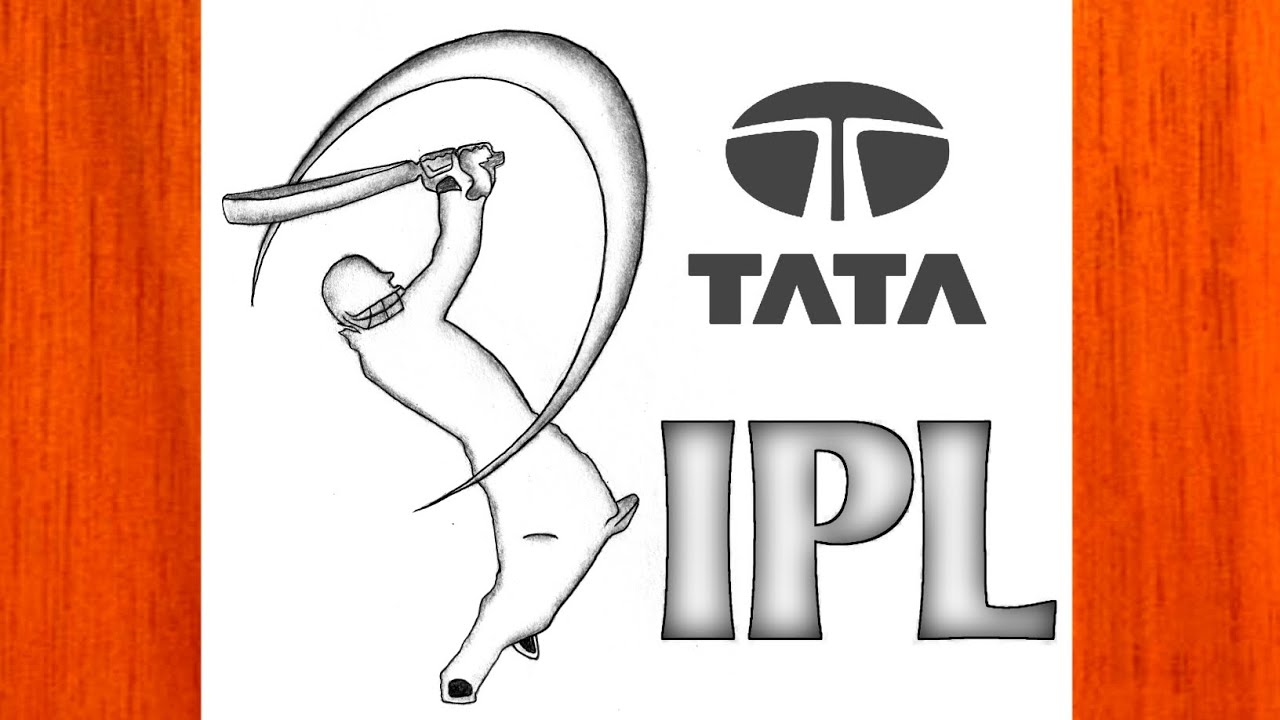 How to draw Tata IPL logo 🏏 || Tata IPL drawing step by step easy 2024 || TATA IPL 2024