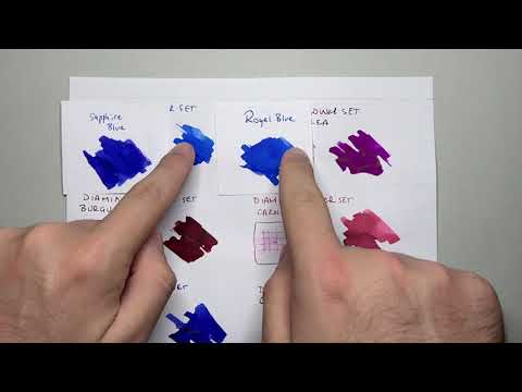 Diamine 'Flower Set' Ink Comparison (Pulp Addiction Ink Sample Set)
