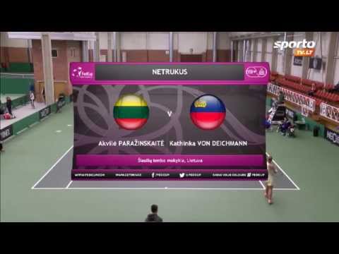 SportoTV.lt: FedCup A.Paražinskaitė - K.Von Deichmann 2014-04-17
