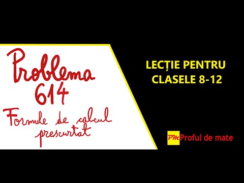 Problema 614: Formule de calcul prescurtat #profuldemate2020 #Bacalaureat #Evaluare #Națională #mate