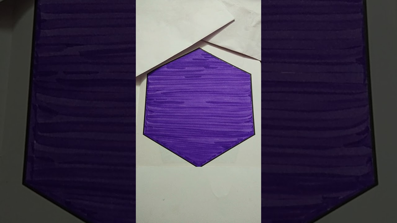 Hexagon shapes drawing and colors painting
