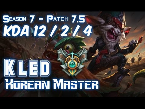 KLED KOREAN MASTER vs RENEKTON Top - Patch 7.5 KR Ranked
