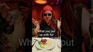 What you put up with for theme nights on a cruise #cruise #wigs #rock