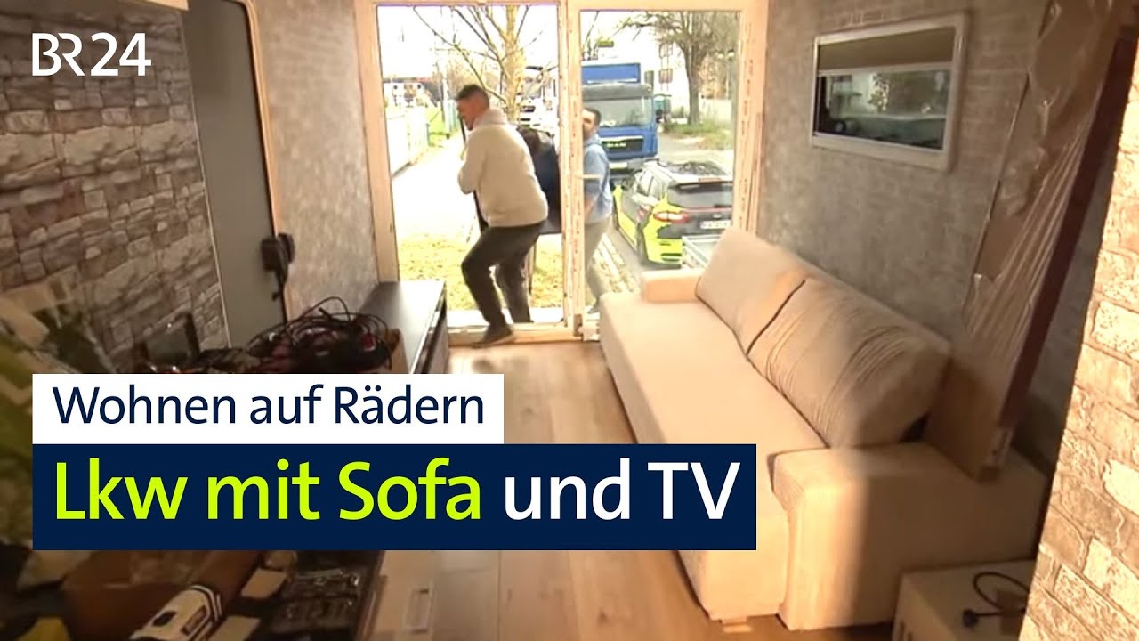 Der Umzug in den Lkw ist fast geschafft: Sogar ein kleines Wohnzimmer gibt es | Abendschau | BR24
