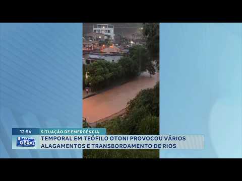Emergency situation: Storm causes flooding in Teófilo Otoni.