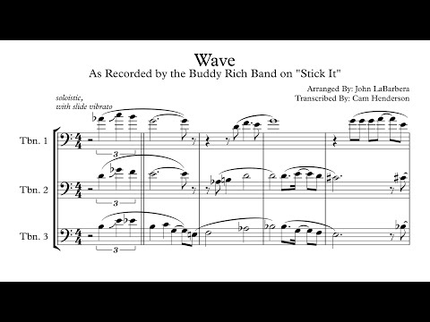 "Wave" Buddy Rich Big Band Trombone Soli Transcription