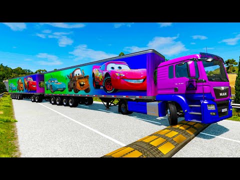 Trucks vs Upside Down Speed Bumps | BeamNG.DRIVE