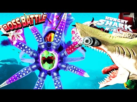 Hungry Shark World - Megalodon vs New Colossal Squid BOSS 🦑