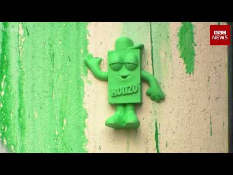 Ronzo Brick x Banksy Tree London - on the BBC News at Six