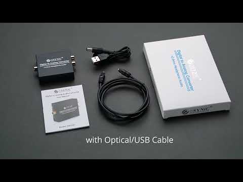 eSynic Optical to RCA Converter, Professional 192KHz Digital to Analog Audio Converter