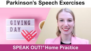 Parkinson’s Speech Exercises: GIVING TUESDAY