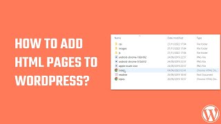 How to add HTML pages to WordPress? #WordPress 64