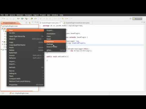 Java Bukkit Plugin Tutorial Command Toggles Exploding Arrows Part 01