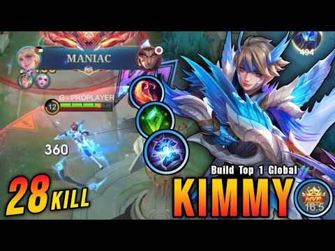 28 Kills + MANIAC!! Insane DMG Kimmy Monster Midlane!! - Build Top 1 Global Kimmy ~ MLBB