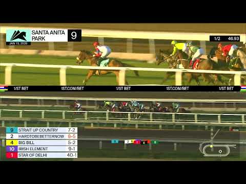 Strait Up Country wins Race 9 on Thursday, January 15 at Santa Anita Park