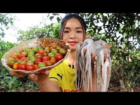 ASMR Octopus With Tomato Delicious Recipe ( Cooking & Eating Sounds ) No Talking