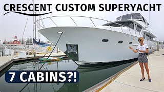 $1,790,000 &#39;97 CRESCENT CUSTOM 96&#39; 2019 REFIT Classic SuperYacht LIVEABOARD Motor Yacht TOUR &amp; SPECS