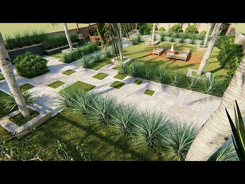 BACKYARD DESIGN OF RESIDENTIAL HOUSE MODEL IN SKETCHUP RENDER IN LUMION Video